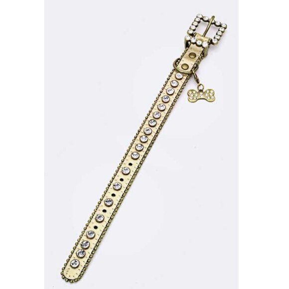 Diona j Other - Ball Chain Crystal Dog Collar - Gold